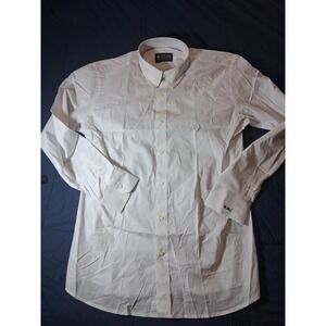 MTailor Mens White 100% Cotton Button Down‎ Dress Shirt Monogram NAC Custom